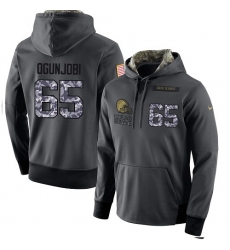 NFL Men's Nike Cleveland Browns #65 Larry Ogunjobi Stitched Black Anthracite Salute to Service Player Performance Hoodie