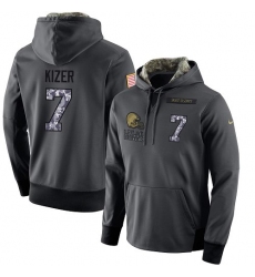 NFL Men's Nike Cleveland Browns #7 DeShone Kizer Stitched Black Anthracite Salute to Service Player Performance Hoodie