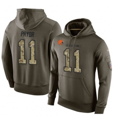 NFL Nike Cleveland Browns #11 Terrelle Pryor Green Salute To Service Men's Pullover Hoodie