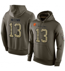 NFL Nike Cleveland Browns #13 Josh McCown Green Salute To Service Men's Pullover Hoodie