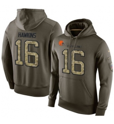 NFL Nike Cleveland Browns #16 Andrew Hawkins Green Salute To Service Men's Pullover Hoodie