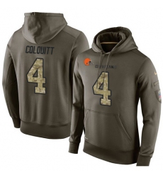 NFL Nike Cleveland Browns #4 Britton Colquitt Green Salute To Service Men's Pullover Hoodie