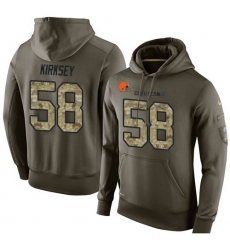 NFL Nike Cleveland Browns #58 Chris Kirksey Green Salute To Service Men's Pullover Hoodie