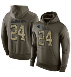 NFL Nike Carolina Panthers #24 James Bradberry Green Salute To Service Men's Pullover Hoodie