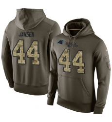 NFL Nike Carolina Panthers #44 J.J. Jansen Green Salute To Service Men's Pullover Hoodie