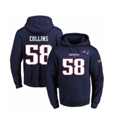 Football Men's New England Patriots #58 Jamie Collins Navy Blue Name & Number Pullover Hoodie