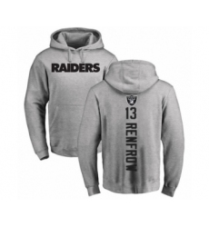 Football Oakland Raiders #13 Hunter Renfrow Ash Backer Pullover Hoodie