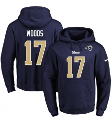 NFL Men's Nike Los Angeles Rams #17 Robert Woods Navy Blue Name & Number Pullover Hoodie