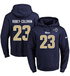 NFL Men's Nike Los Angeles Rams #23 Nickell Robey-Coleman Navy Blue Name & Number Pullover Hoodie