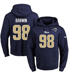 NFL Men's Nike Los Angeles Rams #98 Connor Barwin Navy Blue Name & Number Pullover Hoodie