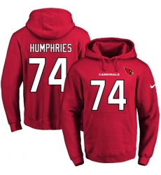 NFL Men Nike Arizona Cardinals #74 D.J. Humphries Red Name & Number Pullover Hoodie
