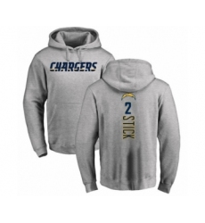 Football Los Angeles Chargers #2 Easton Stick Ash Backer Pullover Hoodie