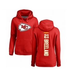 Football Women's Kansas City Chiefs #21 Bashaud Breeland Red Backer Pullover Hoodie
