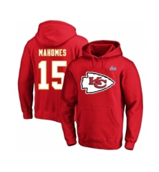 Men's Kansas City Chiefs #15 Patrick Mahomes Red Super Bowl LVII Big & Tall Name & Number Pullover Hoodie