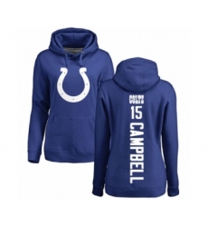 Football Women's Indianapolis Colts #15 Parris Campbell Royal Blue Backer Pullover Hoodie