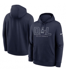 Men's Dallas Cowboys Navy Busted Play Club Fleece Pullover Hoodie