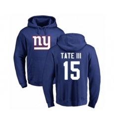 Football New York Giants #15 Golden Tate III Royal Blue Name & Number Logo Pullover Hoodie