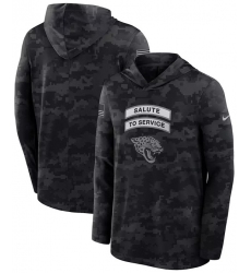 Men's Jacksonville Jaguars Black 2026 Salute to Service Sideline Lightweight Dri-FIT Long Sleeve Hoodie