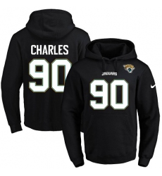 NFL Men's Nike Jacksonville Jaguars #90 Stefan Charles Black Name & Number Pullover Hoodie