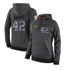 NFL Women's Nike Jacksonville Jaguars #42 Barry Church Stitched Black Anthracite Salute to Service Player Performance Hoodie