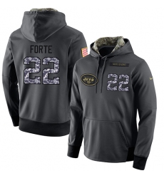 NFL Men's Nike New York Jets #22 Matt Forte Elite Stitched Black Anthracite Salute to Service Player Performance Hoodie