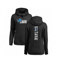 Football Women's Detroit Lions #51 Jahlani Tavai Black Backer Pullover Hoodie