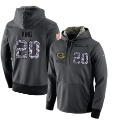 NFL Men's Nike Green Bay Packers #20 Kevin King Stitched Black Anthracite Salute to Service Player Performance Hoodie
