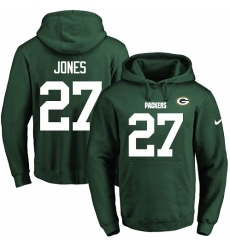 NFL Men's Nike Green Bay Packers #27 Josh Jones Green Name & Number Pullover Hoodie