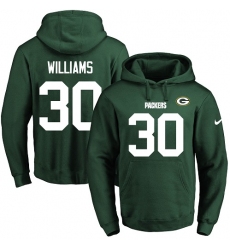 NFL Men's Nike Green Bay Packers #30 Jamaal Williams Green Name & Number Pullover Hoodie