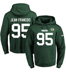 NFL Men's Nike Green Bay Packers #95 Ricky Jean-Francois Green Name & Number Pullover Hoodie