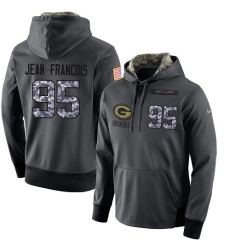 NFL Men's Nike Green Bay Packers #95 Ricky Jean-Francois Stitched Black Anthracite Salute to Service Player Performance Hoodie
