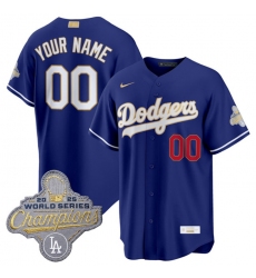 Men's Los Angeles Dodgers ACTIVE PLAYER Custom Royal 2026 Alternate Gold Collection Stadium Stitched Baseball Jersey