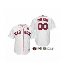 2019 Armed Forces Day Custom Boston Red Sox White Cool Base Jersey