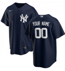 Men's New York Yankees Customized Navy Stitched MLB Jersey