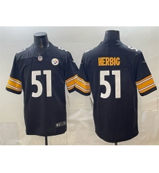 Men's Pisttburgn Steelers #51 Nick Herbig Black Vapor Untouchable Limited Stitched Football Jersey