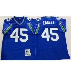 Men's Seattle Seahawks #45 Kenny Easley Royal Throwback Football Stitched Jersey