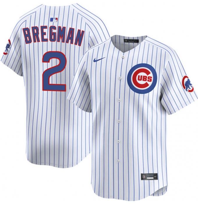 Men's Chicago Cubs #2 Alex Bregman White 2026 Home Limited Stitched Baseball Jersey