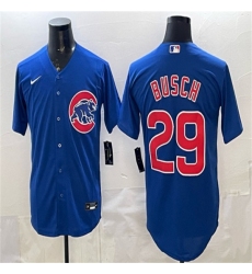 Men's Chicago Cubs #29 Michael Busch Royal Cool Base Stitched Baseball Jersey
