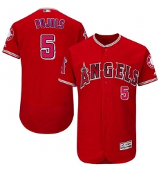 Men's Majestic Los Angeles Angels of Anaheim #5 Albert Pujols Authentic Red Alternate Cool Base MLB Jersey