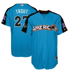 Men's Majestic Los Angeles Angels of Anaheim #27 Mike Trout Replica Blue American League 2017 MLB All-Star MLB Jersey