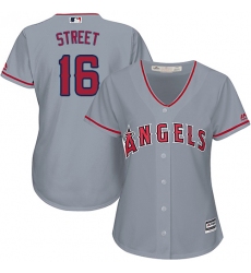 Women's Majestic Los Angeles Angels of Anaheim #16 Huston Street Authentic Grey Road Cool Base MLB Jersey