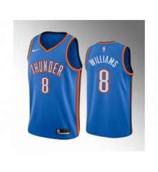 Men's Oklahoma City Thunder #8 Jaylin Williams Blue Icon Edition Stitched Basketball Jersey