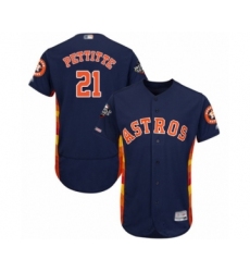 Men's Houston Astros #21 Andy Pettitte Navy Blue Alternate Flex Base Authentic Collection 2019 World Series Bound Baseball Jersey