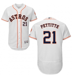Men's Majestic Houston Astros #21 Andy Pettitte White Home Flex Base Authentic Collection MLB Jersey