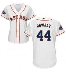 Women's Majestic Houston Astros #44 Roy Oswalt Replica White Home 2017 World Series Champions Cool Base MLB Jersey