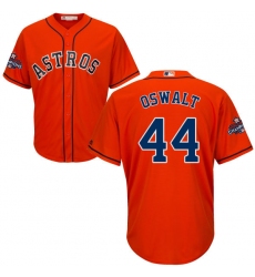 Youth Majestic Houston Astros #44 Roy Oswalt Replica Orange Alternate 2017 World Series Champions Cool Base MLB Jersey