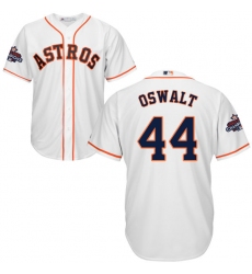 Youth Majestic Houston Astros #44 Roy Oswalt Replica White Home 2017 World Series Champions Cool Base MLB Jersey