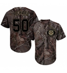 Men's Majestic Houston Astros #50 J.R. Richard Authentic Camo Realtree Collection Flex Base MLB Jersey