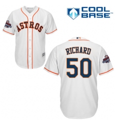 Youth Majestic Houston Astros #50 J.R. Richard Authentic White Home 2017 World Series Champions Cool Base MLB Jersey