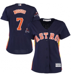 Women's Majestic Houston Astros #7 Craig Biggio Authentic Navy Blue Alternate 2017 World Series Champions Cool Base MLB Jersey